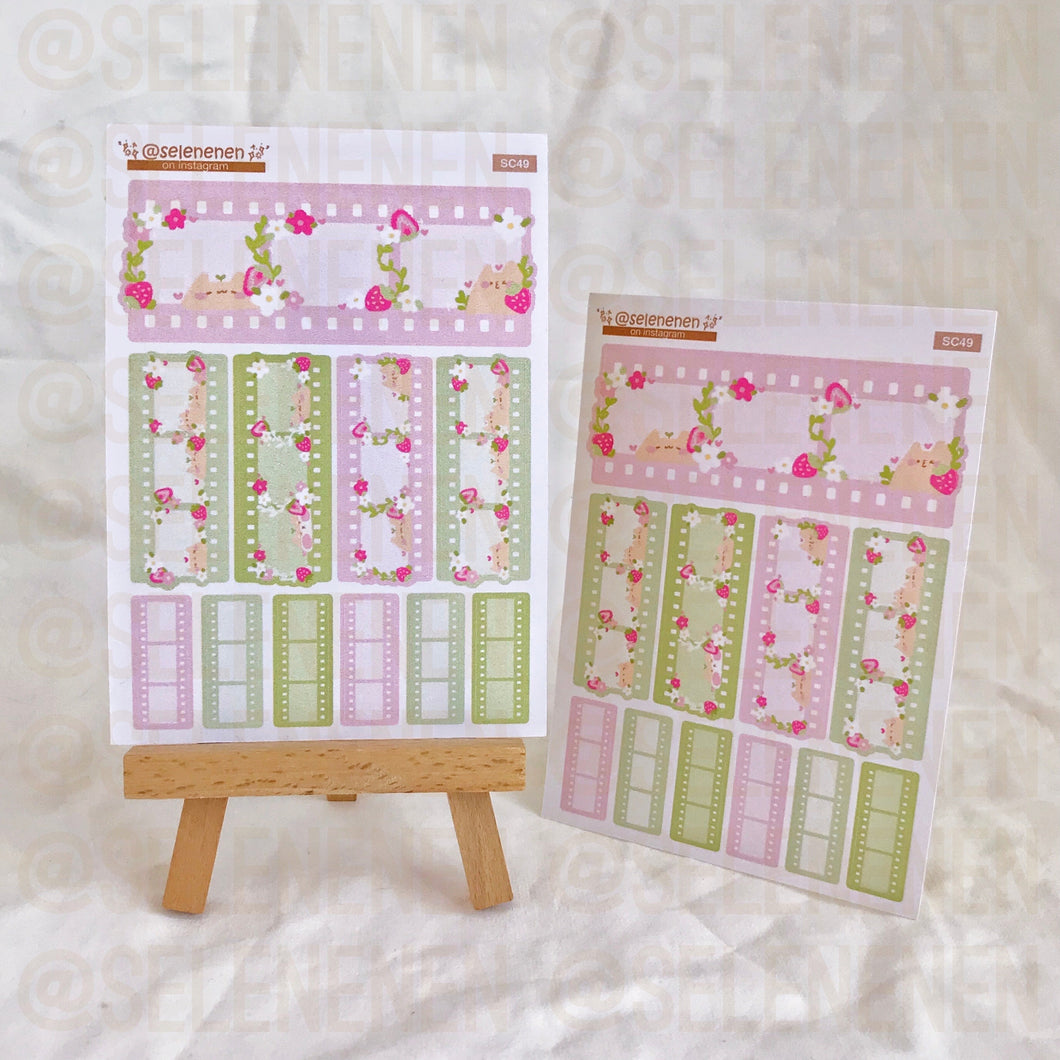 strawberry bliss film sticker sheets