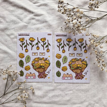 Load image into Gallery viewer, yellow rose bouquet sticker sheet
